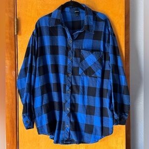 wild fable Blue and Black Plaid Flannel Shirt